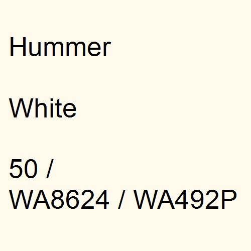Hummer, White, 50 / WA8624 / WA492P.